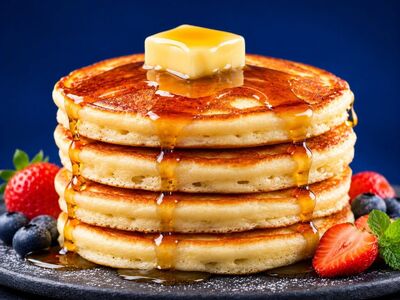 pancakes, breakfast, syrup, butter, strawberries, blueberries, fresh, dessert, homemade, gourmet, snack, maple syrup, meal, milk, sweet, kitchen, chocolate, pat of butter, fruit, brunch