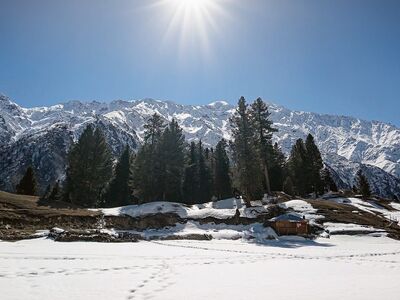 himalayas, fairy meadows, snow, nature, forest, mountains, sunshine, tree, winter, blue sky, snow forest shadow, tourist destination, white mountains, frost, panorama, shot, nature trip, fresh air, mountain nature, gilgit-baltistan, hiking, pakistan