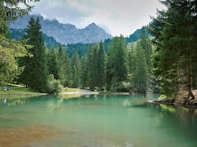 lake, mountains, forest, nature, calm, great outdoors, clear water, grass, panorama, tranquility, water, europe, alps, landscape, trees, silence, natural beauty, outdoors, hiking, morning