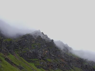 foggy, mountains, nature, landscape, hills, rocks, cliff, morning, mist, natural scenery, grey sky, view, countryside, wilderness, dry, beauty, scenic, charming