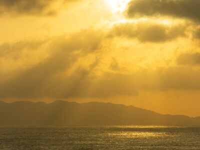 beach, sea, nature, sunrise, sun, light, cloud, silhouette, calm, scenery, ocean, water, relaxation, evening, reflection, beauty, romance, peace, dusk, silence, lonely, drama