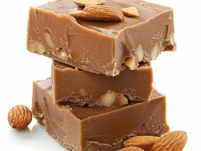 chocolate, almond, confectionery, treat, sweet, stack, dessert, milk chocolate, candy, delicacy, almond shard, white background, heap, peanuts, gourmet, nut, confection, tasty