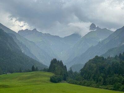 mountains, rain, valley, storm, meadows, landscape, nature, weather, clouds, sky, peak, morning, hiking, forest, cloudy, fog, green, trees, adventure, trail