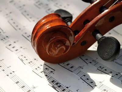 sheet music, violin, bow, classical music, details, musical instrument, strings, music, scroll, score, musicians, peg, wood, camera angles, orchestra, touch, wing, staging, chords