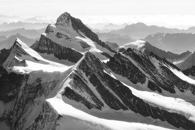 alps, mountains, switzerland, landscape, nature, alpine, summit, snow, black and white photo, mountain ridge, elegant, dramatic, striking, solitary, remote, tranquil, panorama, wilderness, natural beauty, depth of field
