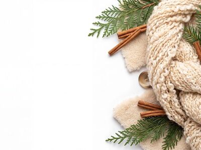 winter, sweater, knitting, cinnamon, natural decoration, needles, winter atmosphere, warm clothing, relaxation, textures, cozy, peaceful, calmness, christmas, candlelight, festive, hygge, rest, glowing effect, wooden background