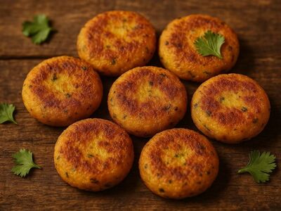 potato pancake, indian street food, fried, crispy, golden, snack, coriander, wooden table, vegetarian, nutrition, spice, traditional, indian food, appetizer, restaurant, diet, easy, simple recipe, cooking, food