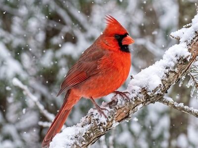 bird, cardinal, red color, snow, tree branch, winter season, nature, wildlife, forest, sanctuary, winter, beautiful, landscape, animal, winter scene, cardinal bird, frozen, beautiful bird, wild animals, winter environment