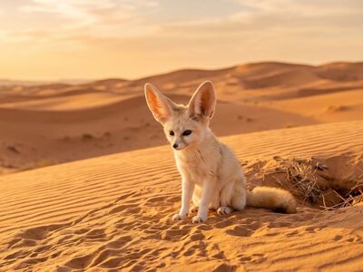 fennec, desert, big ears, golden sand, sahara, cute, heat, burrow, nocturnal, cream fur, band, wild, animal, sand dune, nature, adaptation, savanna, fierce heat, mammals, desert animal, fox