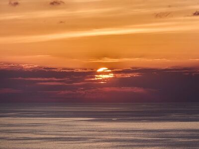 sunset, sea, sky, clouds, red sky, evening, calm, horizon, beauty, reflection, nature, romance, twilight, natural scenery, zen, calm ocean, orange, serenity, light