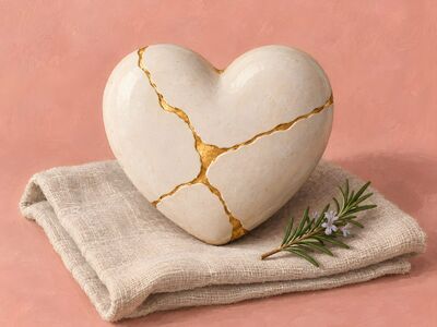 kintsugi, heart, gold, ceramic, repair, fabric, rosemary, decoration, art, cloth, aesthetic, detail, crack, tip, ceramic repair, handmade, gold accents, repaired art, emotional, tenderness