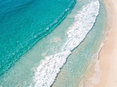 beach, sand, sea, water, coast, palm tree, tropical, waves, lagoon, calm, panoramic, sunny, nature, idyllic, exotic, serene, nature reserve, blue water, relaxation, vacation