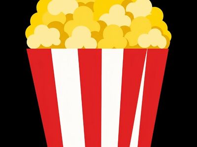 popcorn, red color, black background, yellow color, bucket, red and white stripe, cinema, movie night, snack, refreshment, corn, film, treat, bio component, cinema snacks, nibble, entertainment, kids party, fast food, fun evening