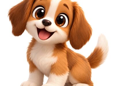 animation, cute, puppy, cartoon animal, happy, caricature, smiling, ruffian, young animal, friend, pet, dog breed, rendering, happy dog, child motif, comic, pleasant, cute character