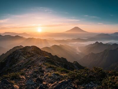 mountains, dawn, view, sky, sunrise, nature, horizon, hiking, adventure, scenery, volcano, viewpoint, trail, outdoors, peak, trails, explore, wilderness, earth, cliffs