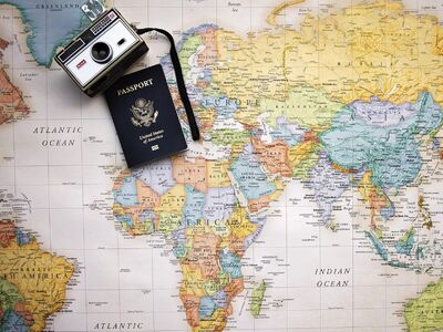 passport, map, world, trip, tourism, vacation, travel, world map, planning, camera