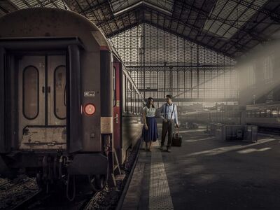 train station, couple, traveling, railway, travelers, train station, couple, couple, couple, couple, couple, traveling