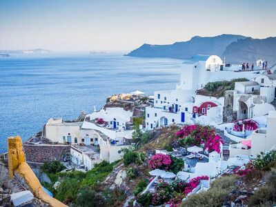 santorini, greece, buildings, houses, town, village, architecture, greek architecture, nature, oia, mediterranean, cyclades, europe, tourism, aegean, destination, caldera, greek, sea
