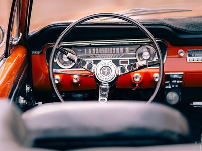 mustang, retro, steering wheel, car, auto, drive, car wallpapers, oldcar, photography, musclecar