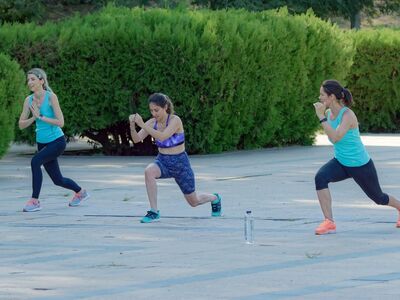 women, exercising, young, lifestyle, girls, gymnastics, gym, outdoors, pavement, park, naturally, sports, health, recreation
