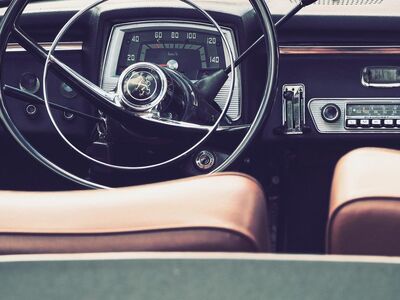 antique car, dashboard, steering wheel, car radio, speedometer, automobile, classic, car