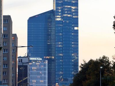 buildings, cityscape, architecture, nature, evening, tower, tall, skyscrapers, lights, cars, people, trees
