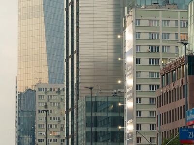 cityscape, buildings, metropolis, evening, lights, cars, shops, people, street, urban, skyscrapers, towers, tall