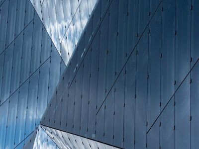 building, facade, glass facade, modern, design, structure, architecture, blue, reflection