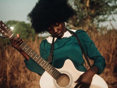girl, portrait, nature, model, outdoors, fashion, guitar, instrument, explore, black, africa