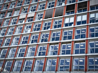 facade, window, glass, abstract, office, architecture, building, modern, geometric, perspective, urban, reflection, template, symmetry, design, red, North Rhine-Westphalia, Germany, Cologne