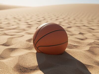 desert, sand, nature, landscape, summer, basketball, ball, sport, basket