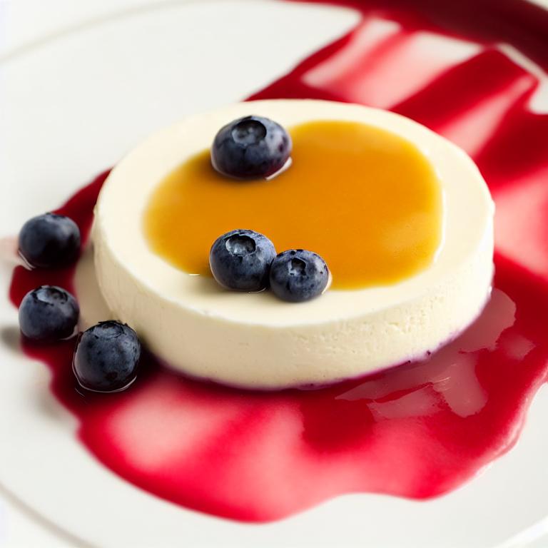 dessert, panna cotta, blueberries, fruit, dessert sauce, yellow sauce, decoration, culinary, fresh fruit, gourmet experience, dessert plate, italian cuisine, red sauce, raspberry sauce, flavor, culinary delicacy, artistic plate, luxury dessert, french cuisine — Демотиватор