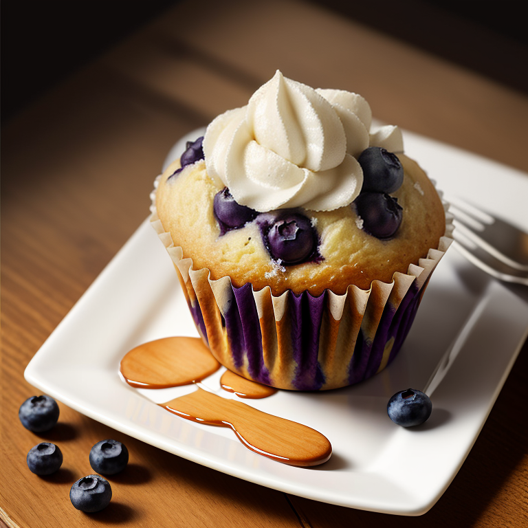 muffin, blueberry, sugar, pastry, food, sweet, breakfast, bakery, snack, paper, wooden table, baking, close-up, delicious, treat, fresh, homemade, crumbs, rustic, gourmet, texture — Багет