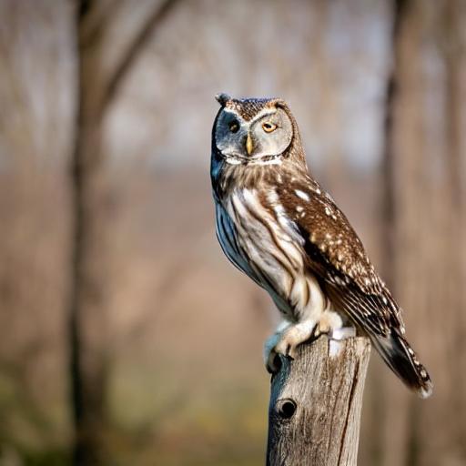 owl, nature, bird of prey, feathers, eyes, predator, fauna, wildlife, marsh grass, calm, natural habitat, animal, ornithology, light, standing, wooden post, day, hunting, camouflage, solitude — Винтаж