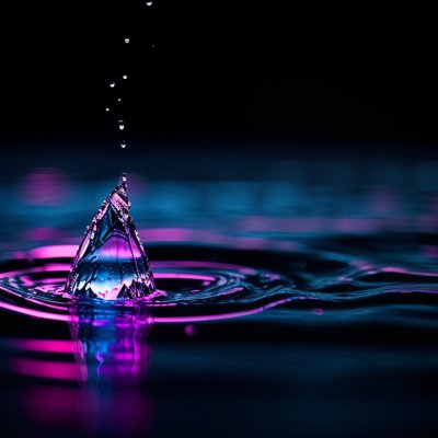 water, splash, liquid, drop, blue, pink, color, vibrant, motion, dynamic, ripple, surface, wave, abstract, texture, freshness, clean, cool, dark, art, design, flow, energy, nature, ai generated — Размытый фон