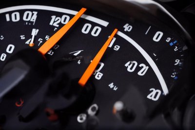 fuel gauge, thermometer, temperature symbol, gauge, zero, degree, analog display, dashboard panel, black color, yellow needle, motor vehicle, dashboard, vehicle control, fuel level indicator, mechanical measurement, forty, fuel tank, temperature scale, five