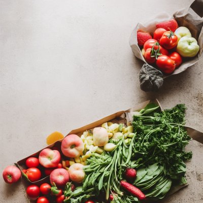 zero waste, sustainable living, eco friendly, grocery haul, reusable bag, organic food, healthy eating, fresh produce, kale, carrots, potatoes, lentils, granola, beeswax wrap, mesh bag, storage jars, plastic free, conscious consumerism, kitchen essentials, natural materials, food storage, vegan food, farm to table, ai generated