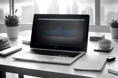 business, growth, computer, data analysis, financial growth, statistics, trend, office desk, productivity, strategy, modern workspace, success, digital screen, report, corporate, economic growth, business planning, natural light, work report