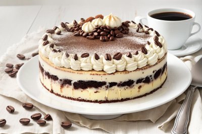 cake, coffee beans, sweet, dessert, layer, vanilla, tiramisu, cream, celebration, homemade, chocolate, creamy, pastry, gourmet, food, happy birthday, thanks, stylish, holiday, coffee, gastronomy