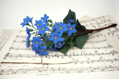 forget me not, blossoms, flower, grades, sheet music, teacher gradebook, make music, concert, songs, to sing, choir, sounds, music, melody, love for music, notenblatt, birthday song, date of birth, birthday greeting, hd background, spring songs, spring