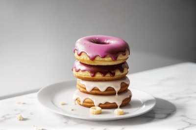 donut, glaze, stacked, sweet, sugar, pastry, temptation, dessert, bakery, food photography, plate, irresistible, comfort food, unhealthy, snack, aesthetic, delicious, gourmet