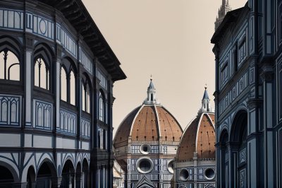 cupola, florence, italy, architecture, cathedral, historic, modern, panorama, city, travel, tourism, dome, street, hotel, black-and-white, rooftops, europe, church, landmark, history