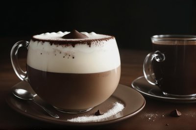cappuccino, glass, milk foam, chocolate powder, layered coffee, coffee beans, wooden table, dark photography, coffee art, morning ritual, dense foam, morning coffee, cocoa dust, drawing, artwork, kitchen decor, artistic impression, nordic eclectic, vintage script, soft light