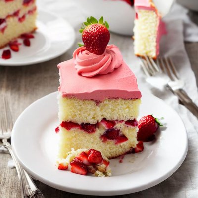strawberry, cake, dessert, layer, sweet, food, pastry, cream, whipped, pink, mini, gourmet, bakery, delicious, treat, homemade, fresh, fruit, baking, wooden, table
