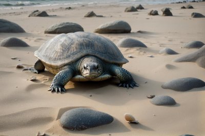turtle, sand, beach, reptile, shell, rocks, nature, wild, natural, wildlife, slow, coastal, endangered, ecosystem, biological, slow motion, shore, body