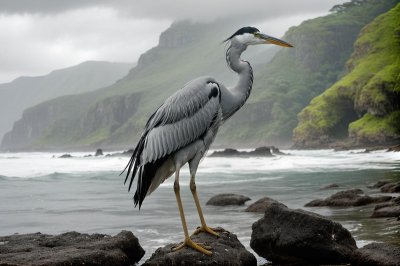 heron, bird, rock, coast, nature, water, tropical, summer, vacation, travel, tourism, asian, natural, wildlife, scenic, exotic, sand, mystical, relaxing, cozy