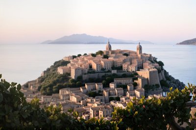calvi, morning light, city, citadel, mediterranean, island, fortification, landmark, morning, blue hour, calm, sky, old town, summer, panorama, corsica, france, dawn, mediterranean climate, tourist attraction