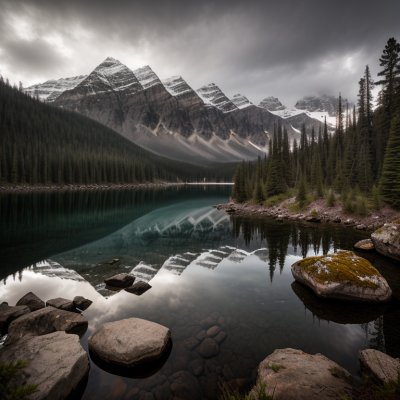 mountain, lake, forest, reflection, rock, tree, nature, panorama, peaceful, afternoon, water surface, mirroring, woodland, dawn, tower, peak, calm, north america, light reflection, beauty