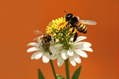 bee, cartoon, funny, nature, flower background, flower, coffee, petal, tired, relax, beautiful flowers, morning, rest, smile, beehive, flower wallpaper, cartoon character, yellow, mug, coffee cup, cartoon art