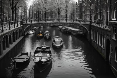 city, canal, architecture, nature, netherlands, water, channel, amsterdam, tourism, river, travel, buildings, europe, boats, holland, houses, historic bridge, bicycle, flower bouquet, lifestyle, picturesque